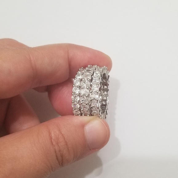 3Pc sterling silver Eternity Band - Picture 2 of 7